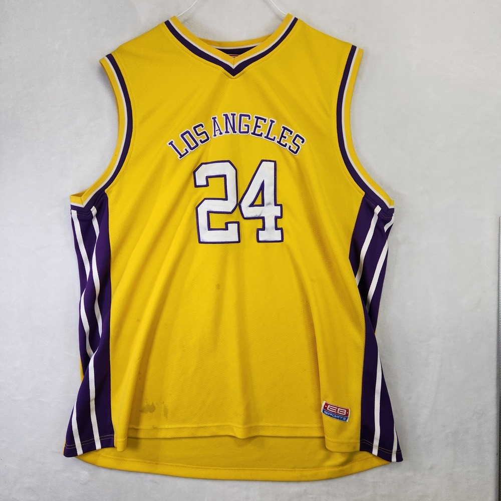 EB Sports Los Angeles‎ 24 Basketball Jersey Gold Purple Mens XL Mesh Tank Top